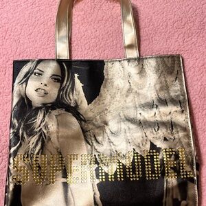 Victoria's Secret Gold and Black Supermodel Tote